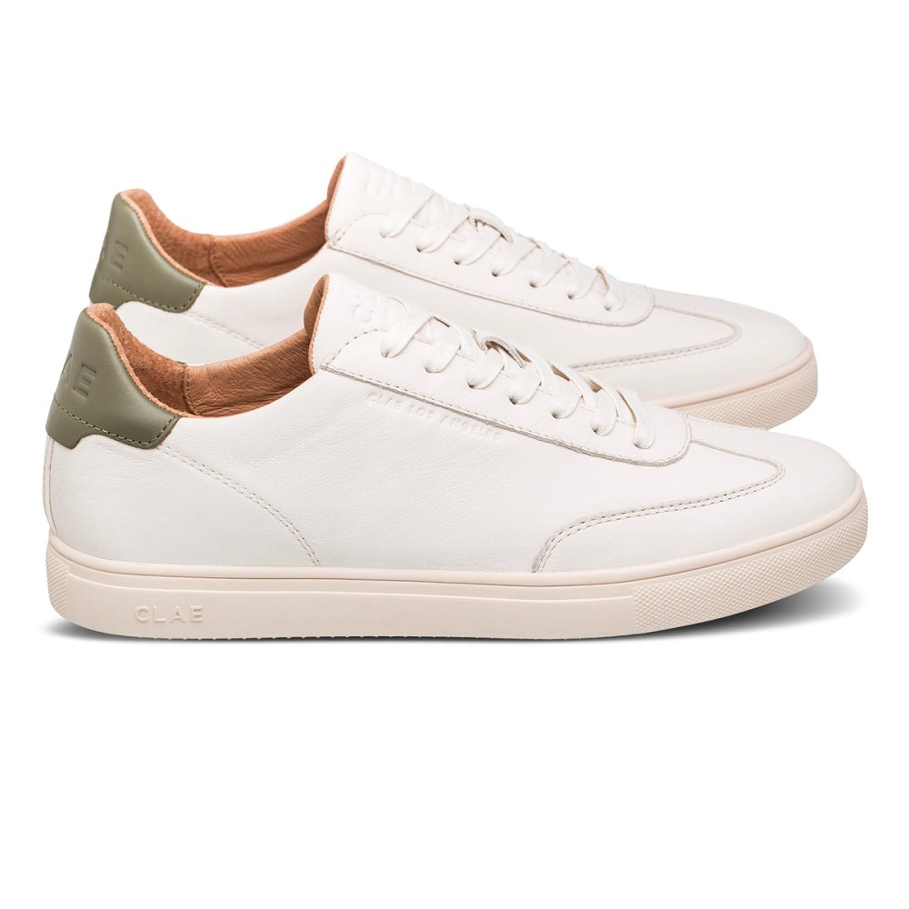 CLAE DEANE Shoes Mens USA561-M42 In Off White Leather Olive